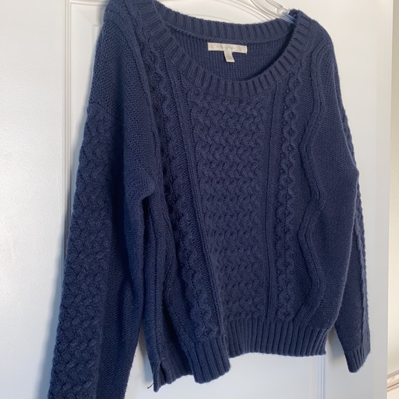 LC Lauren Conrad Navy Cable Knit Sweater - Picture 7 of 8